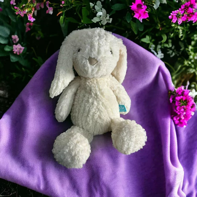 2015 Manhattan Toy “LuLu” Bunny Rabbit Plush Off White Ribbed Fur Stuffed Animal