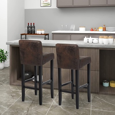WOLTU® BH23gr-4 Sgabello da Bar Estetica Moderno Sedia Cucina Alta con Schienale Quadrato Poggiapiedi Senza Braccioli Similpelle Cromato Altezza Regolabile Girevole 4 Pezzi Grigio 