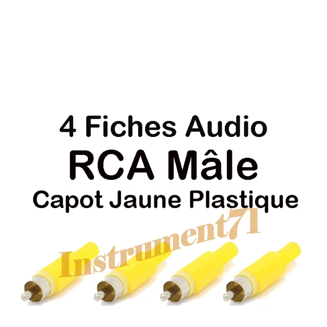 2 Fiches RCA Mâles à Souder - Capot Bleu - Pour Câbles Audio/vidéo - Neufs