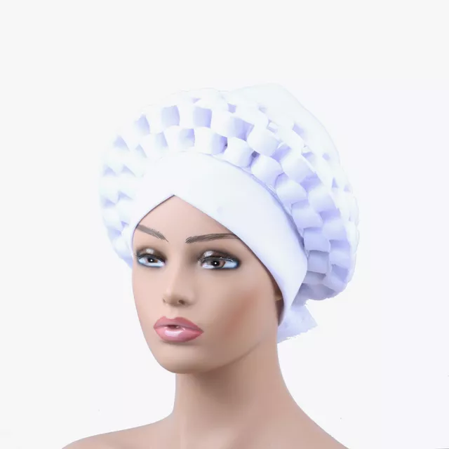 African Nigerian Women Aso Oke Auto Gele Headtie Turban Chemo Cap Head Wrap Hats