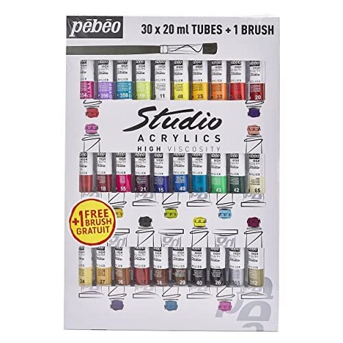 PEBEO Fine Studio Acrylics High Viscosity 28 Piece Set Set of 30 x 20 ml 20 F...