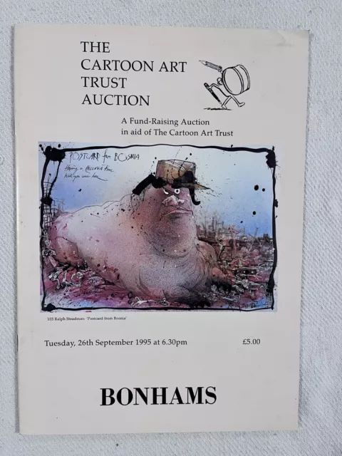 2 x Cartoon Art Trust Auction Ctlgs 1990s - Ralph Steadman/Charles Schulz/QBlake