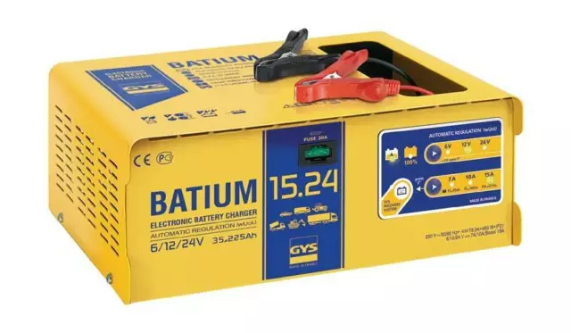 GYS Batterieladegerät BATIUM 15-24 6/12/24V 35-225Ah / Ladestrom 22/7-10-15A / m