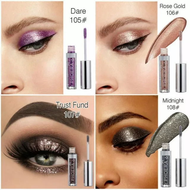 12 colors Eyeshadow Liquid Waterproof Glitter Eyeliner Shimmer Makeup Cosmetics 3