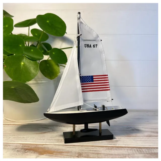 Americas Cup Model Yacht - USA 67 | Sailing gift | 23cm (H) x 16cm (L) x 3cm (W)