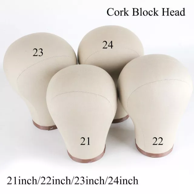 Soft Cork Canvas Block Mannequin Head for Wig Making Hats Display Stand Holder