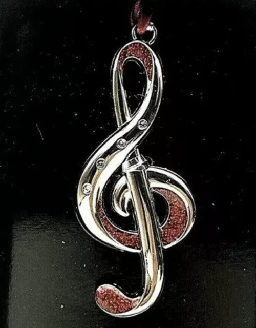 2021 HARVEY LEWIS Music Note Treble Clef Christmas Ornament Crystals