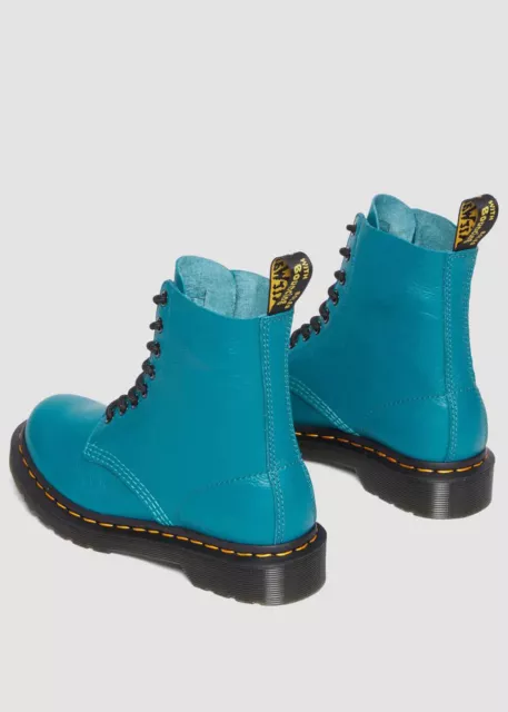 Dr.Martens 1460 Pascal Virginie Cuir Bottines - Eu 39 - Bleu Canard Vert - Neuf 3