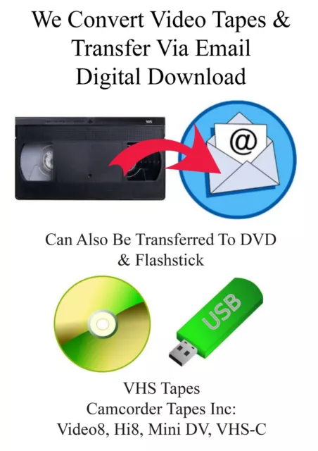 VHS Tapes To DVD Transfer Service To Email - Digital Download