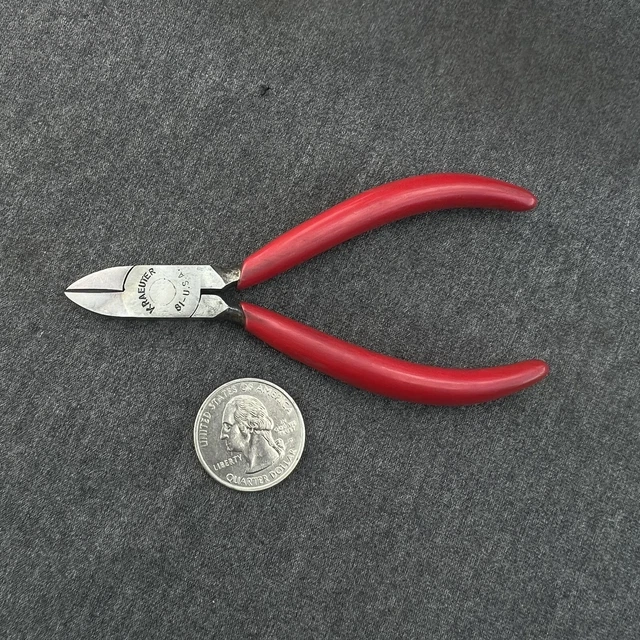 VINTAGE KRAEUTER USA No.81 MINI DIAGONAL SIDE CUTTING PLIERS 4” RED GRIP HANDLE