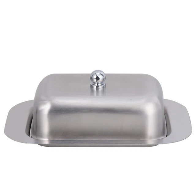 Placa de mantequilla con tapa acero inoxidable queso de alto rendimiento recipiente Butter Keeper