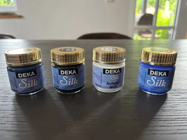 4x pintura textil pintura seda pintura 4x50ml - seda deca 