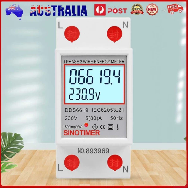Digital Electricity Consumption Monitor Din Rail 220V 230V Energy Meter 50 60Hz