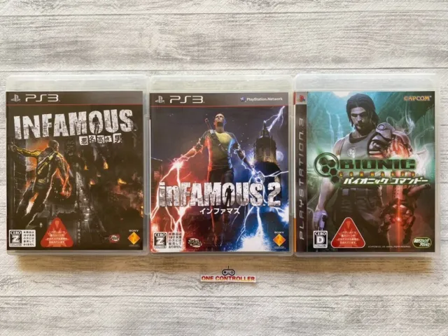 SONY PlayStation 3 PS3 inFamous 1 2 & Bionic Commando 3games set from Japan