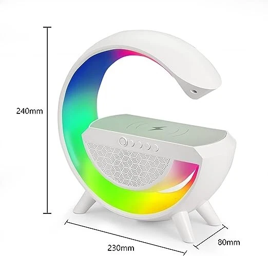 Lampe De Table Intelligente, Lampe D'ambiance Avec Chargeur Sans Fil Haut Parleur Bluetooth Veilleuse A Intensite Variable Avec Synchronisation De La Musiquemini Modeleblanc 82400143