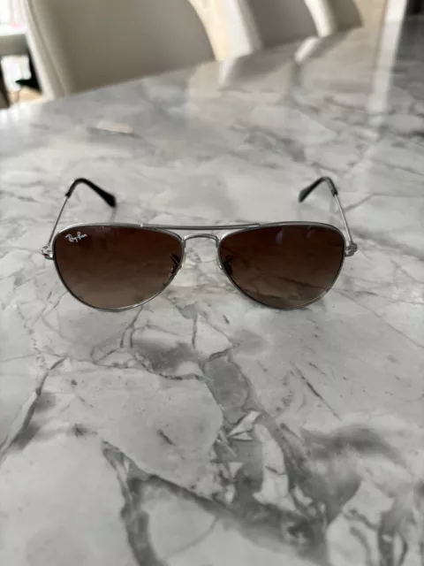 Ray Ban Junior Aviator Sunglasses , Silver Frame/Dark