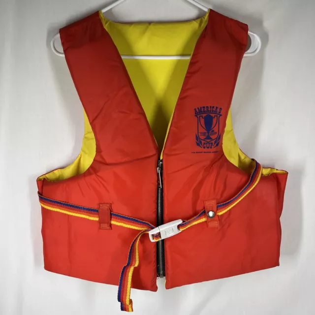 Vtg America's Cup Model 909 Boyant Vest Type 3 Personal Flotation Device Sz L/XL