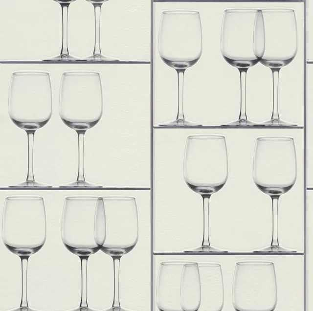 Rasch Wine Glass Shelf wallpaper white kitchen vinyl grey textured 879803