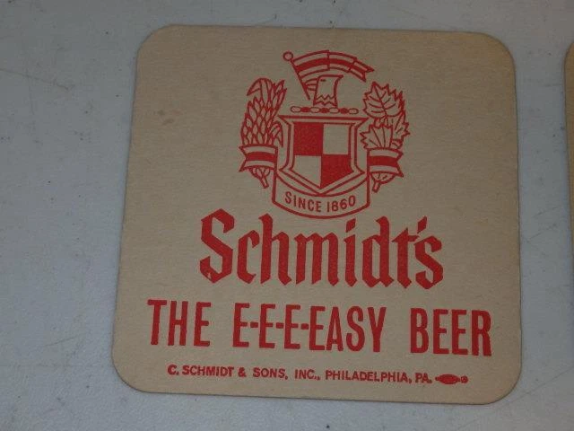 VINTAGE 100 pc SCHMIDT'S SCHMIDTS BEER BREW BAR COASTER NIB OLD STOCK E-E-E-EASY
