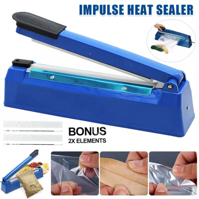 200/300/400mm Electric Impulse Heat Sealer Sealing Machine Plastic Poly Bag OZ