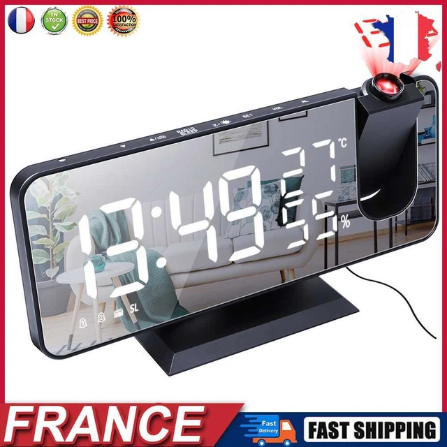 Radio FM numérique Réveil à projection Smart LED Montre de bureau électrique (A)