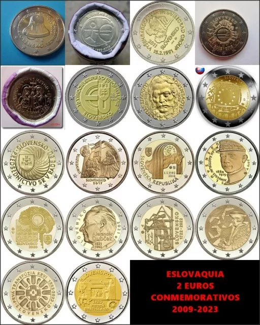 Eslovaquia Todos Los 2 Euros Conmemorativos Desde 2009 Hasta 2023