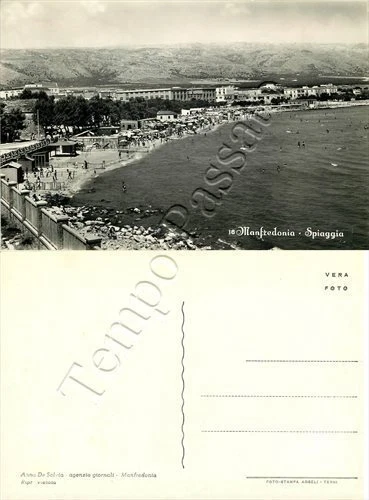 Cartolina di Manfredonia, spiaggia e mare - Foggia