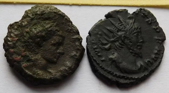 Roman Emperor Tetricus I, 271-274 AD, Two Bronze Ancient coins