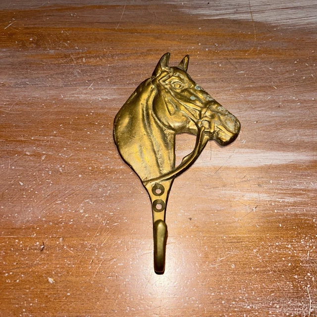 Vintage Horse Head Hook, Solid Brass Vintage Hat Coat Hook