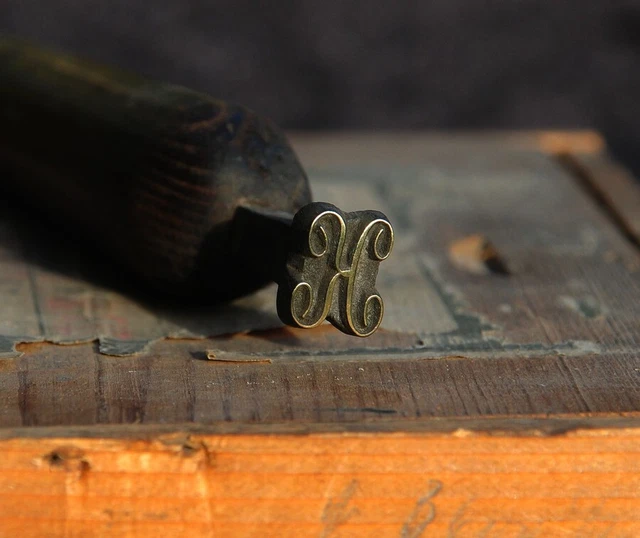 Buchstabe "K" Vergoldestempel Initial Prägestempel Messing Buchbinder Werkzeug..