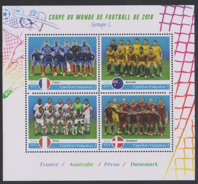 Briefmarken Fussball-WM 2018 - MADAGASKAR - KLB postfrisch Gruppe C