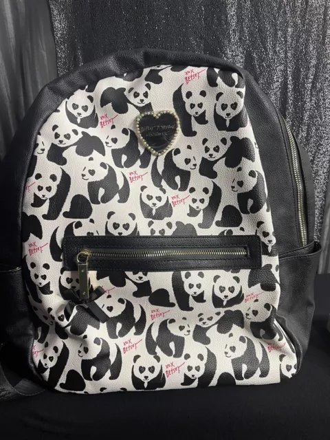 Betsey Johnson - Panda New York Floral Leather Backpack - Large