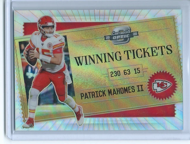 Patrick Mahomes Winning Tickets Silver 2020 Panini Optic Contenders Football