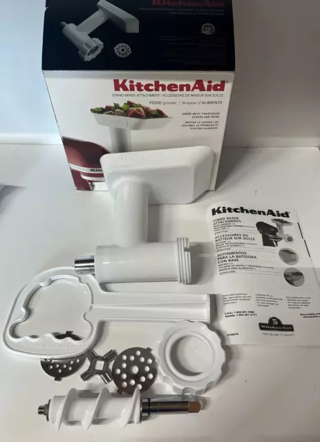 KitchenAid Meat Food Vegetable Grinder Stand Mixer Attachment White Home Cooking