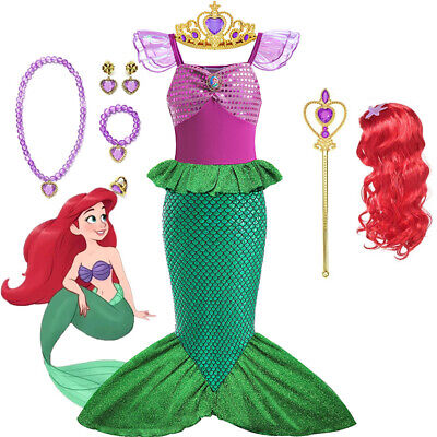 Little Mermaid Ariel Princess Costume Kids Dress For Girls Cosplay Party