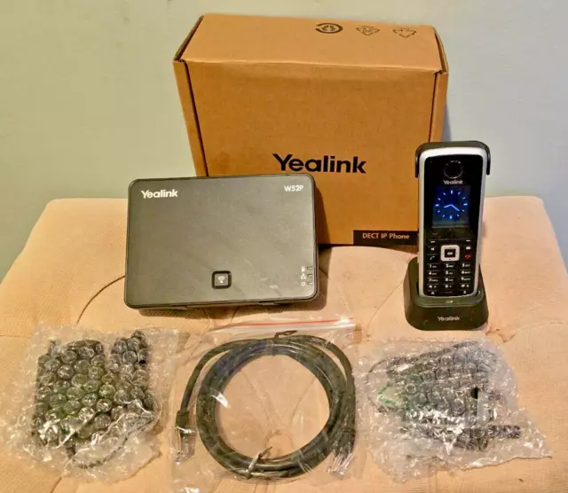 Yealink W52P IP DECT Phone with Base Station, new PSU's and cable - used W52H