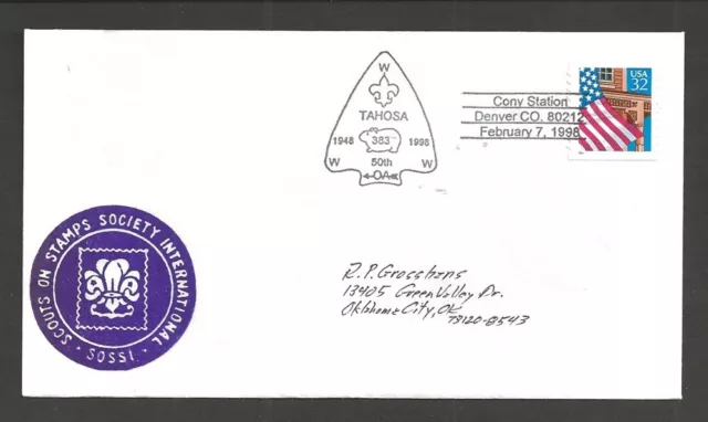 1998 US Boy Scouts Denver Area Council BSA Order Arrow Tahosa Lodge 383