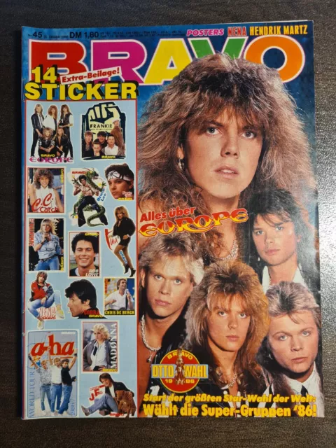 BRAVO 45/1986 Heft Komplett - Nena, Madonna, Modern Talking, Kim Wilde - Top!