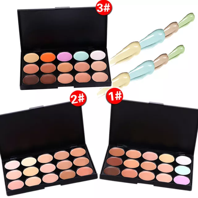 US 15 Colors Professional Foundation Concealer Highlight Contour Cream Palette