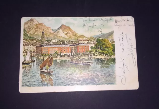 vecchia CARTOLINA postale ILLUSTRATA anni 18  viaggiata francobollo