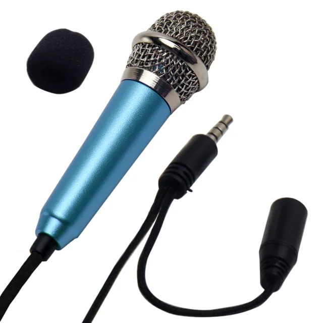 Portable 3.5mm Mini Condenser Microphone Phone Karaoke Mic for iphone Android