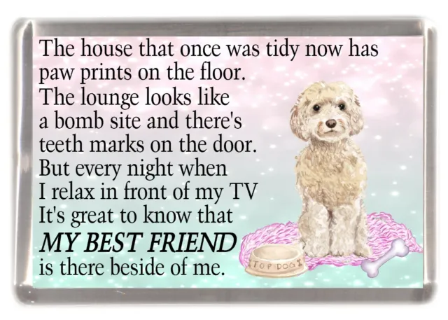 Cockapoo Dog Fridge Magnet "MY BEST FRIEND POEM" Novelty Gift by Starprint