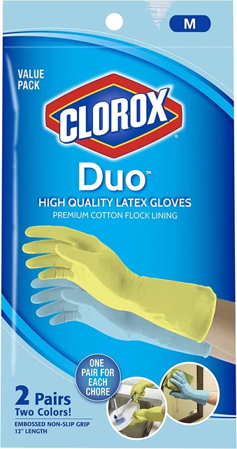 , 623069 Duo, Medium Natural Latex, Cotton Flock Lining, Beaded Cuff Non-Slip Gr
