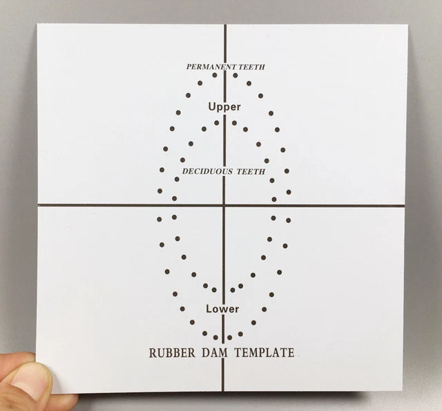 DENTAL RUBBER DAM Template Sheets Punch Hole Guide Plate Permanant