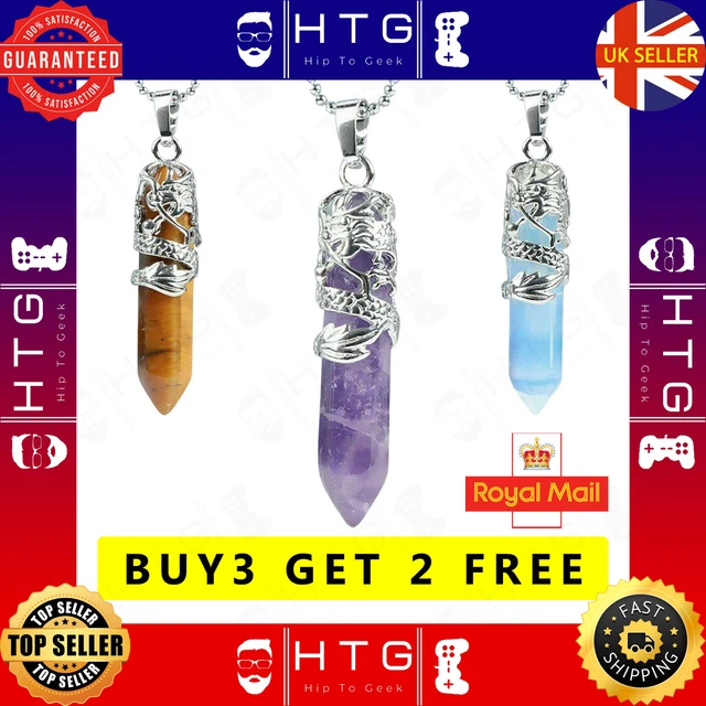 Hexagonal Natural Quartz Crystal Chakra Healing Point Pendant Necklace Jewelry