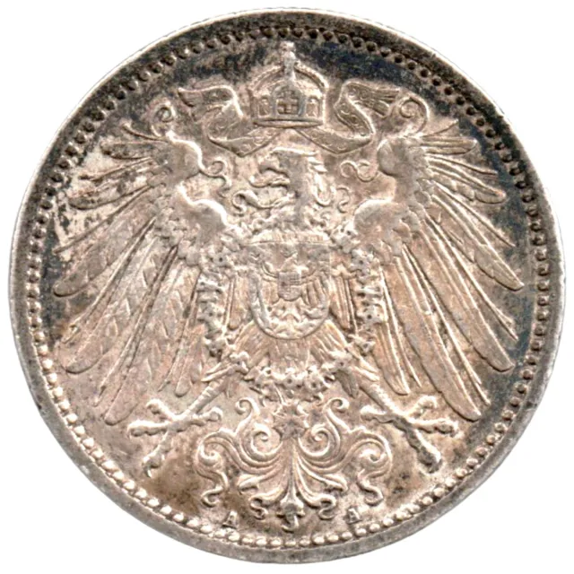 1914 A Germany Empire 1 Mark Silver KM# 14 - Ships FAST + Free Bonus Coin
