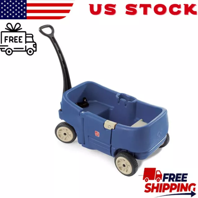 Plastic Kids Wagon for Two Foldable Wagon w/Seats &Storage compartment Outdoor