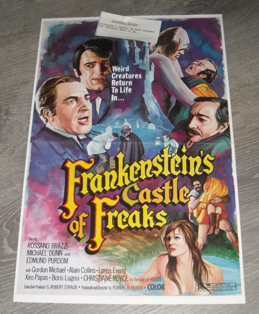 FRANKENSTEIN's CASTLE of FREAKS PROMO HORROR MOVIE PRESSBOOK ROSSANO BRAZZI