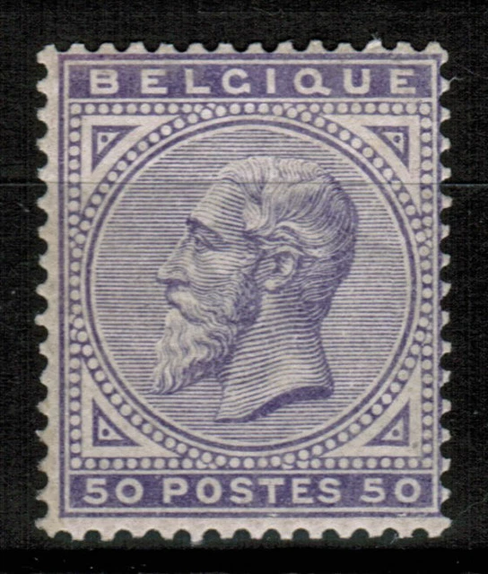 Belgique 1883, COB 41, Neuf **, Leopold II-50c violet pâle, Val COB 3300 EUR