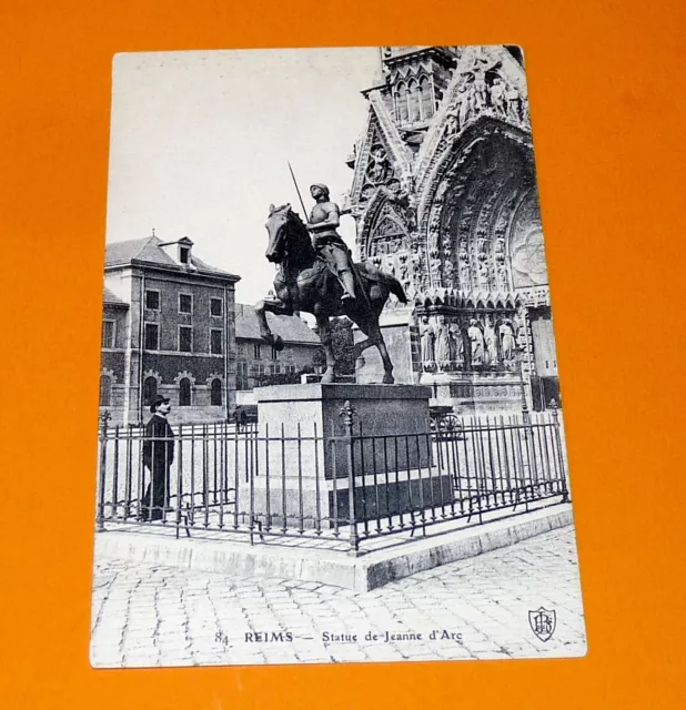 Cpa Postcards Reims Statue Jeanne D'arc Cathedral Albert Cogne Charcutier